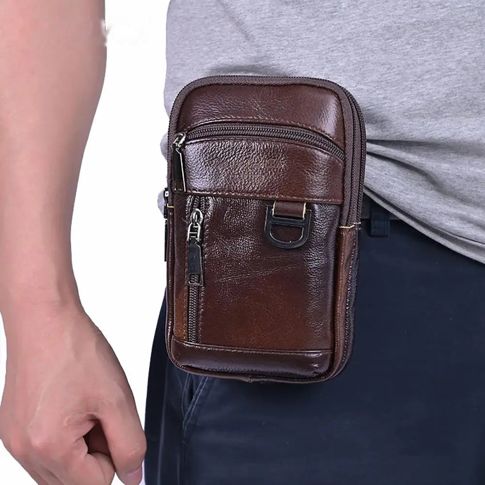 Leder-Gürteltasche Herren – Vintage Rindsleder Hüfttasche