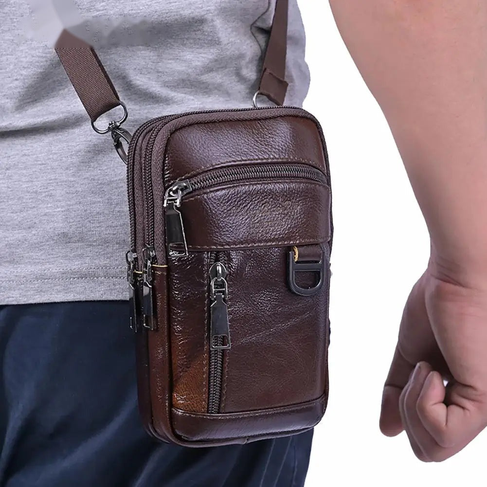 Leder-Gürteltasche Herren – Vintage Rindsleder Hüfttasche