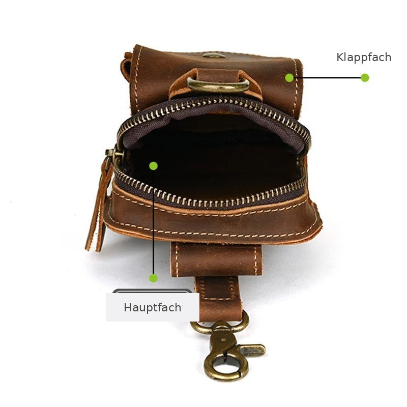 Gürteltasche Leder – Vintage Hüfttasche mit Reißverschluss