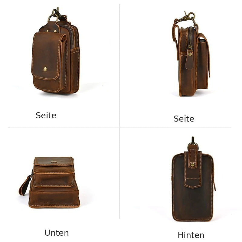 Gürteltasche Leder – Vintage Hüfttasche mit Reißverschluss