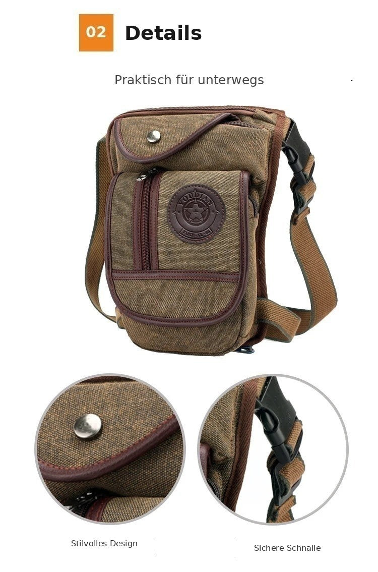 Beinholster Canvas – Motorrad Gürteltasche mit Hüftgurt
