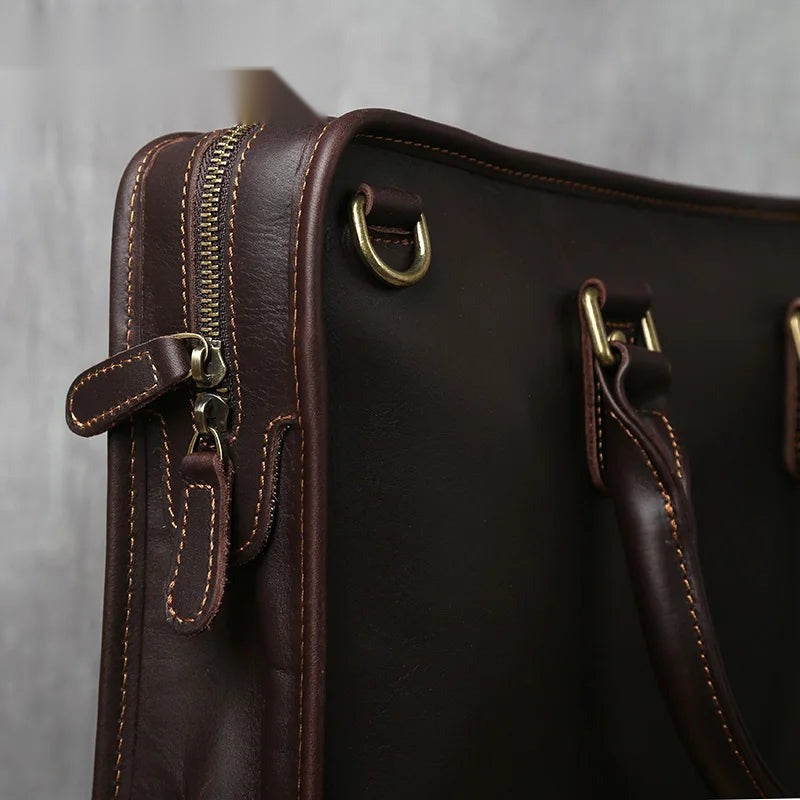 Aktentasche Leder Herren – 14 Zoll Laptoptasche Business