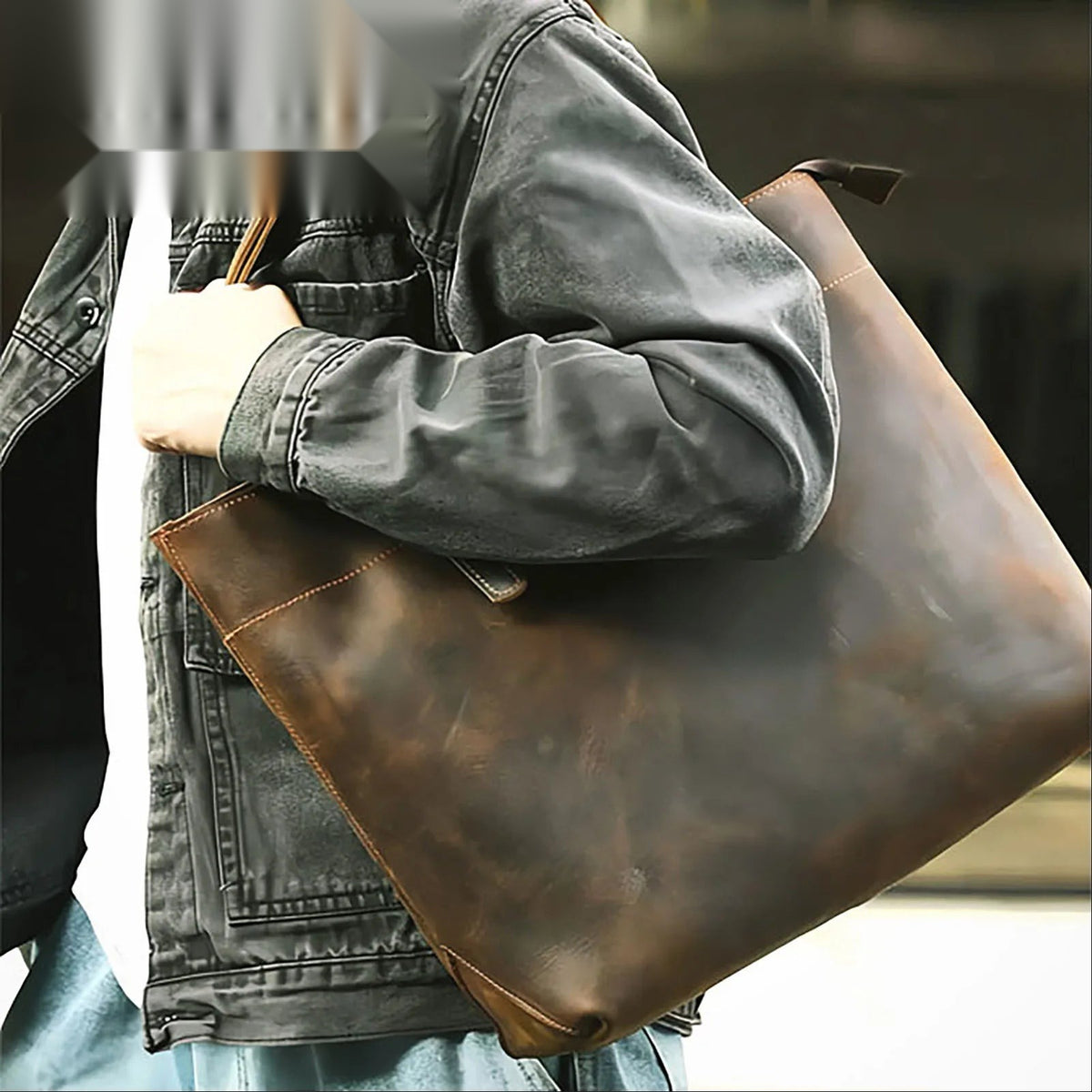 Leder-Aktentasche Herren Vintage – Laptoptasche braun