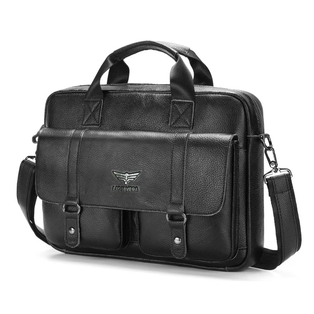 Aktentasche Leder Herren – 15,7 Zoll Laptop & Umhängetasche