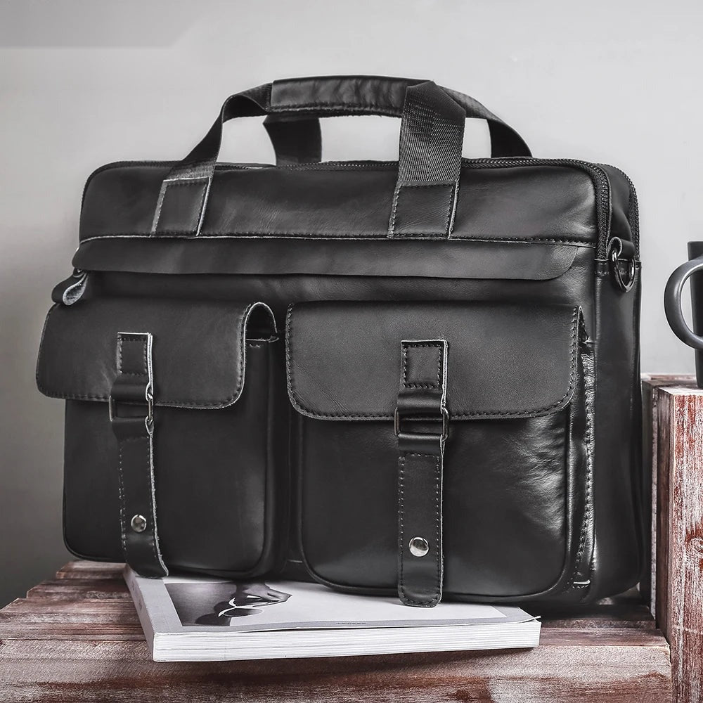 Leder-Aktentasche 15,6" – Business & Laptop