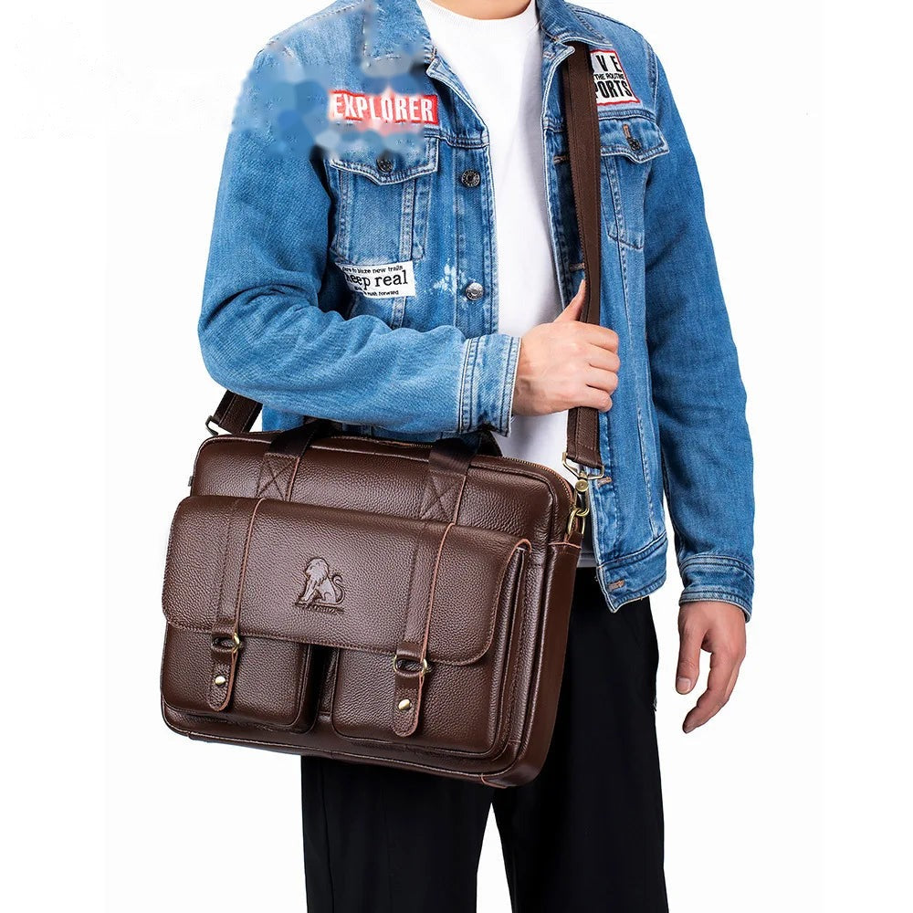 Aktentasche Herren Leder – Laptop & Business (braun)