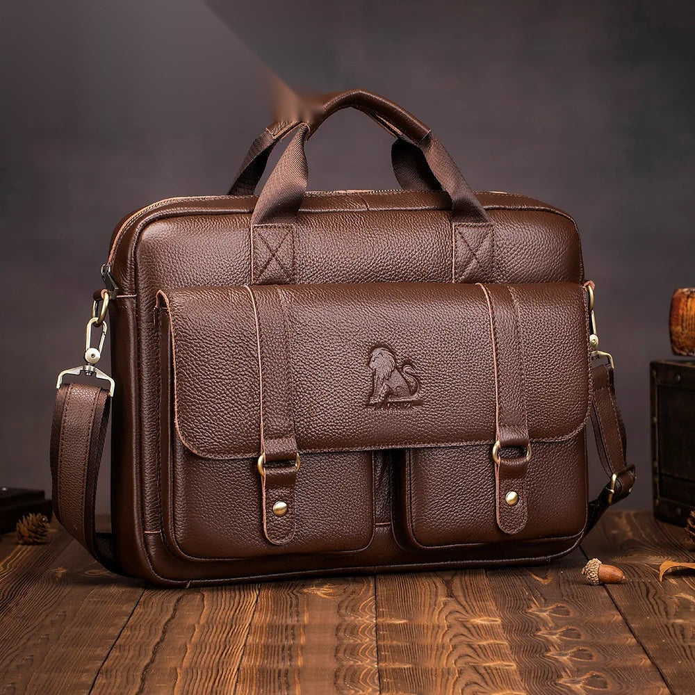 Aktentasche Herren Leder – Laptop & Business (braun)