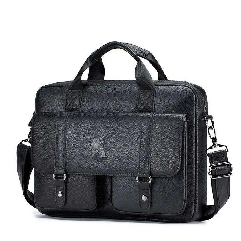 Aktentasche Herren Leder – Laptop & Busi – Schwarz
