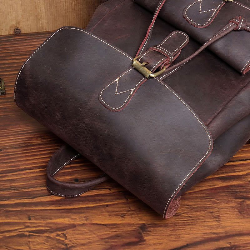 Damen Leder Rucksack 18L Elowen – Vintage Echtleder Backpack
