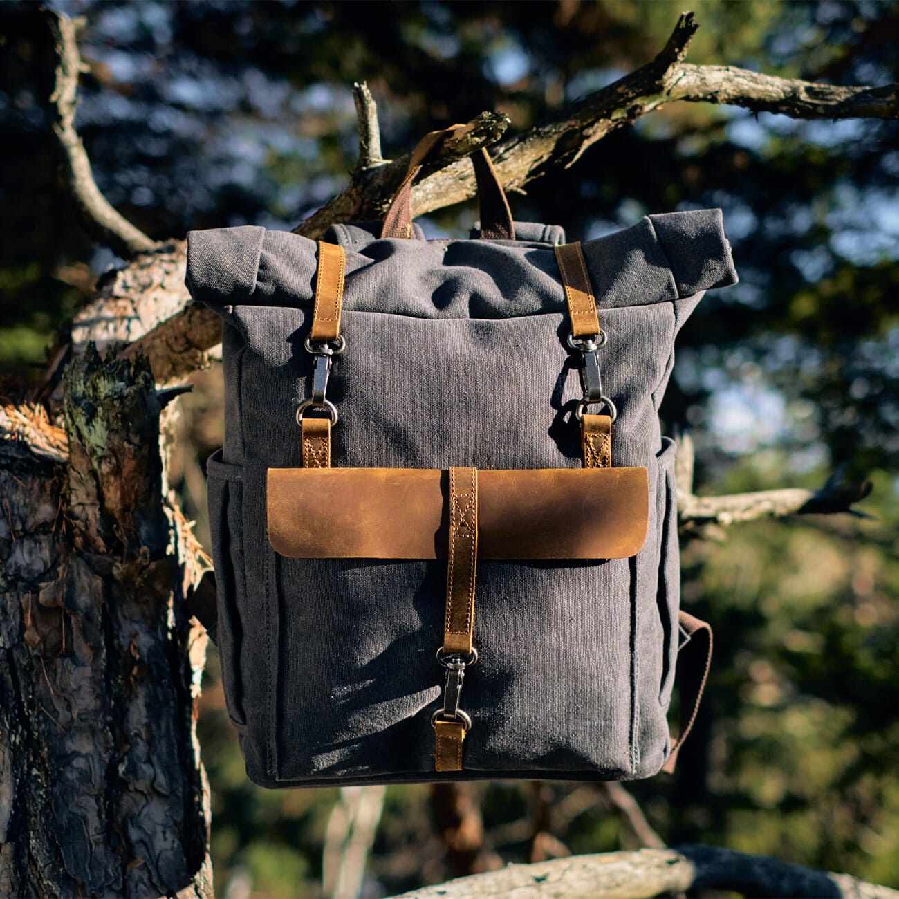 Canvas Tasche Vintage AMSTERDAM – Retro Rucksack mit Laptopfach