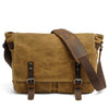 Vintage-Messenger aus gewachstem Canvas & Leder 12.5L, Magnetverschluss, gepolstertes Fach & smarte Fächer – leicht, robust, ideal für Alltag & Reisen.