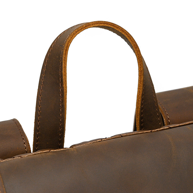 Rolltop Leder Rucksack 20L Indoro – Vintage Echtleder Backpack