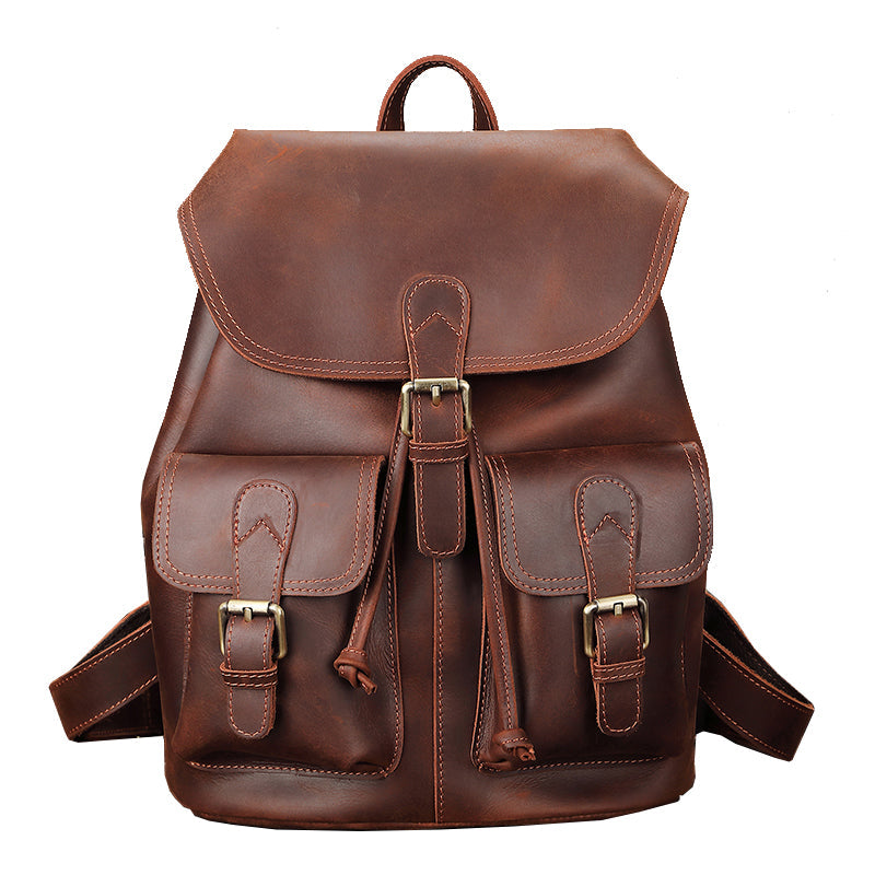Leder Schulranzen Rucksack 16L Oklair – Vintage Satchel aus Leder