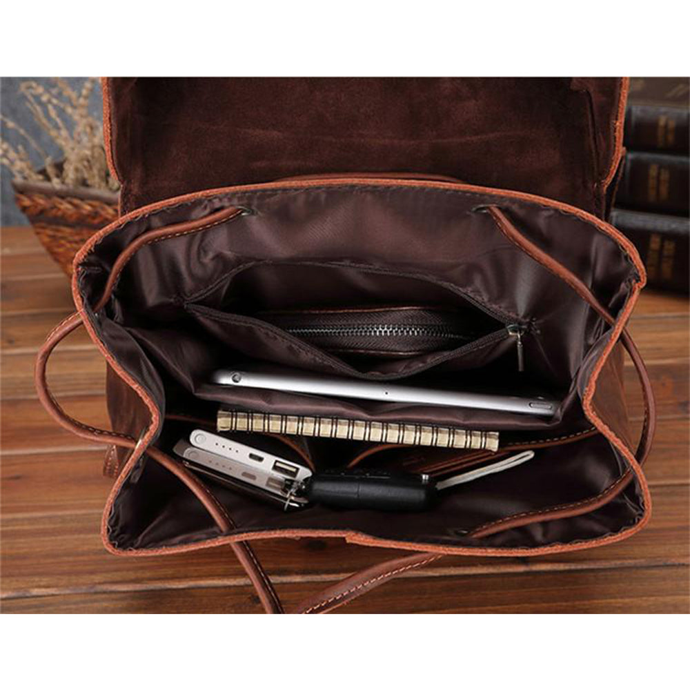 Leder Schulranzen Rucksack 16L Oklair – Vintage Satchel aus Leder