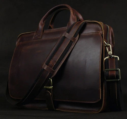 Aktentasche Leder Herren – Business & La – Dunkelbraun