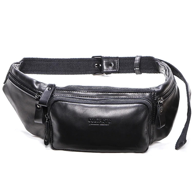 Gürteltasche Leder – Kompakt für Handy & – Schwarz