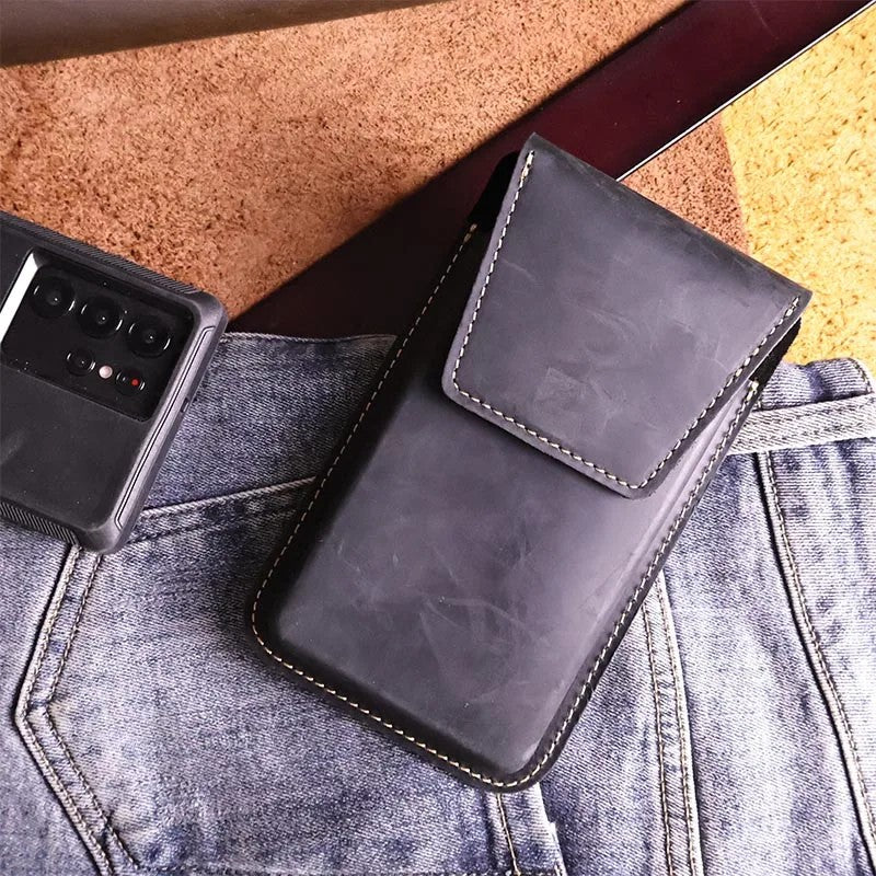 Gürteltasche Herren Leder – Vintage Hand – Schwarz