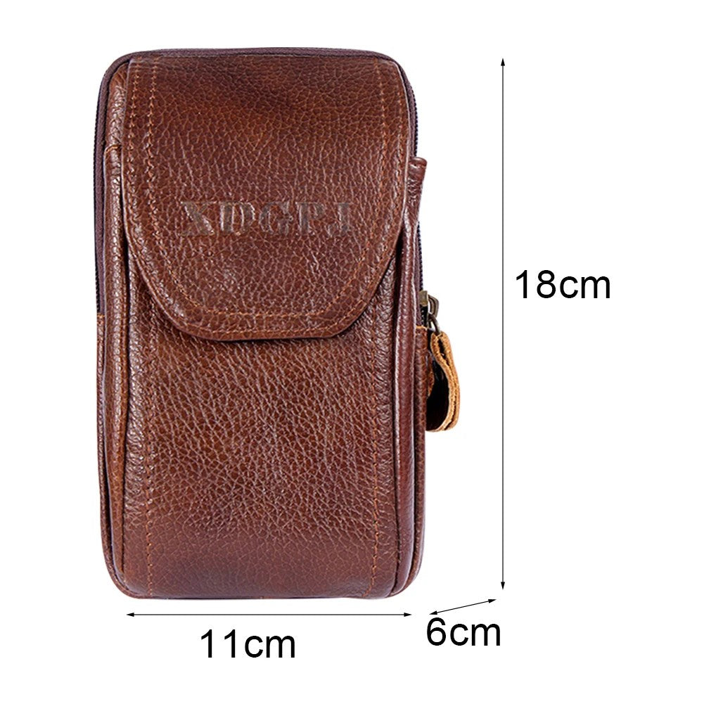 Leder-Gürteltasche Herren – Vintage Rind – Braun