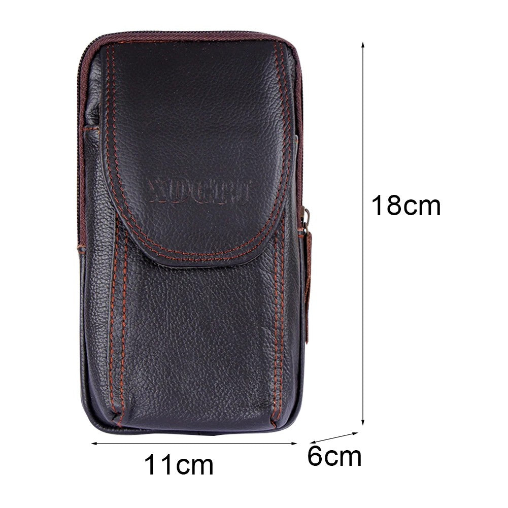 Leder-Gürteltasche Herren – Vintage Rind – Dunkelbraun
