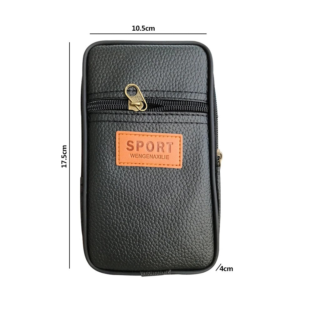 Leder-Gürteltasche Herren – Vintage Rind – Schwarz