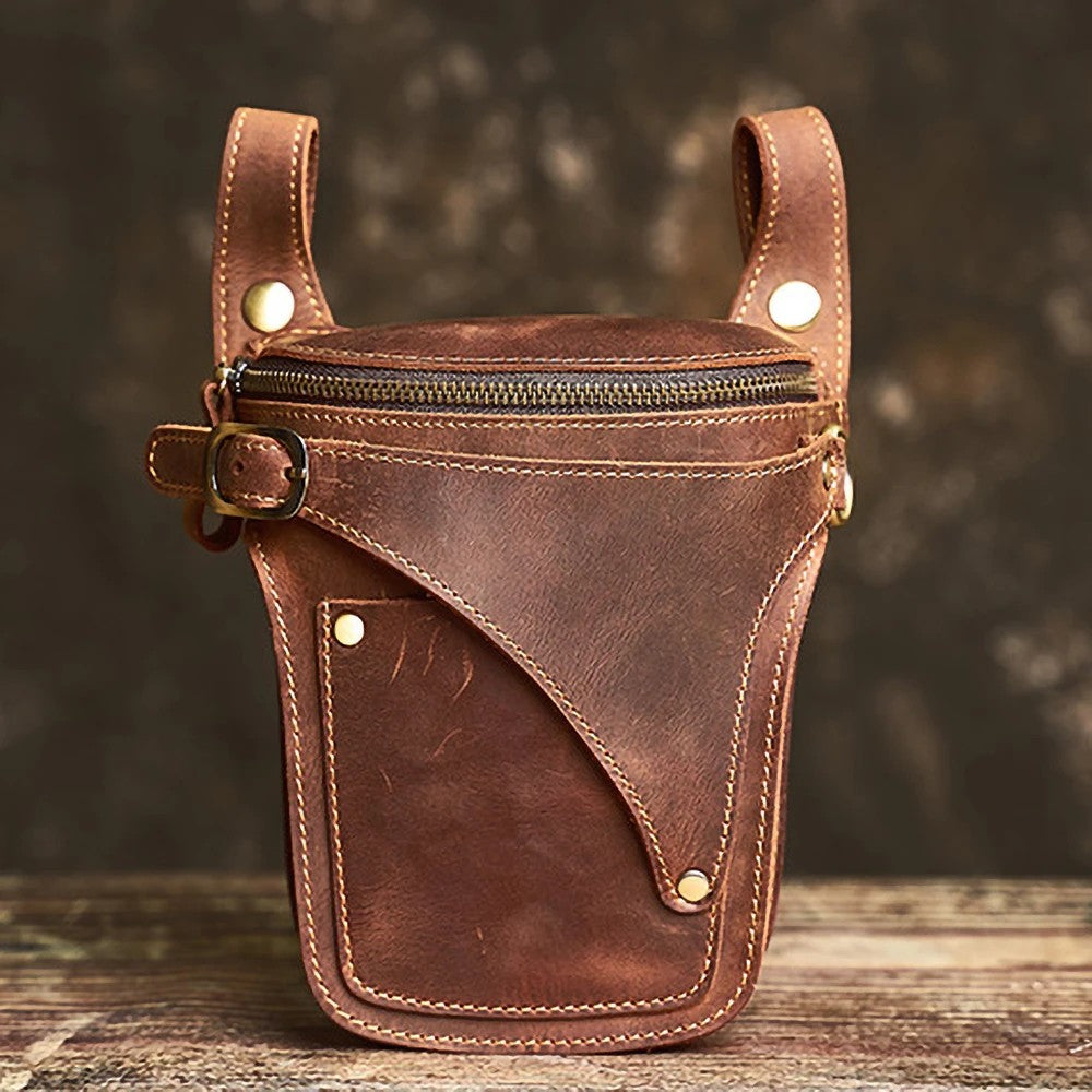 Gürteltasche Leder Vintage – Bauchtasche – Braun