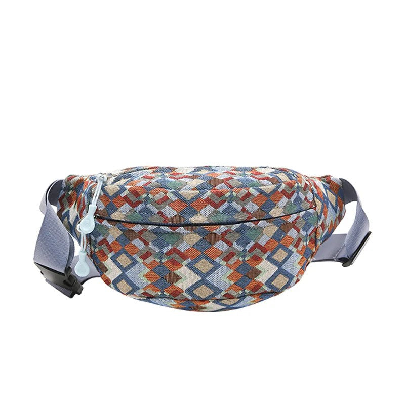 Gürteltasche Damen Leopard Canvas – modi – Blau