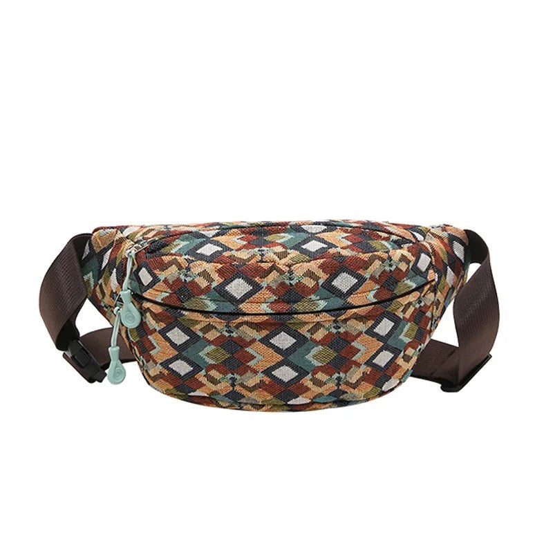 Gürteltasche Damen Leopard Canvas – modi – Dunkelbraun