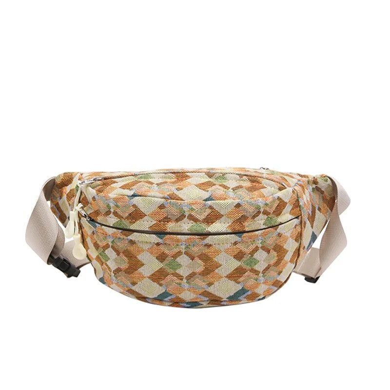 Gürteltasche Damen Leopard Canvas – modi – Hellbraun