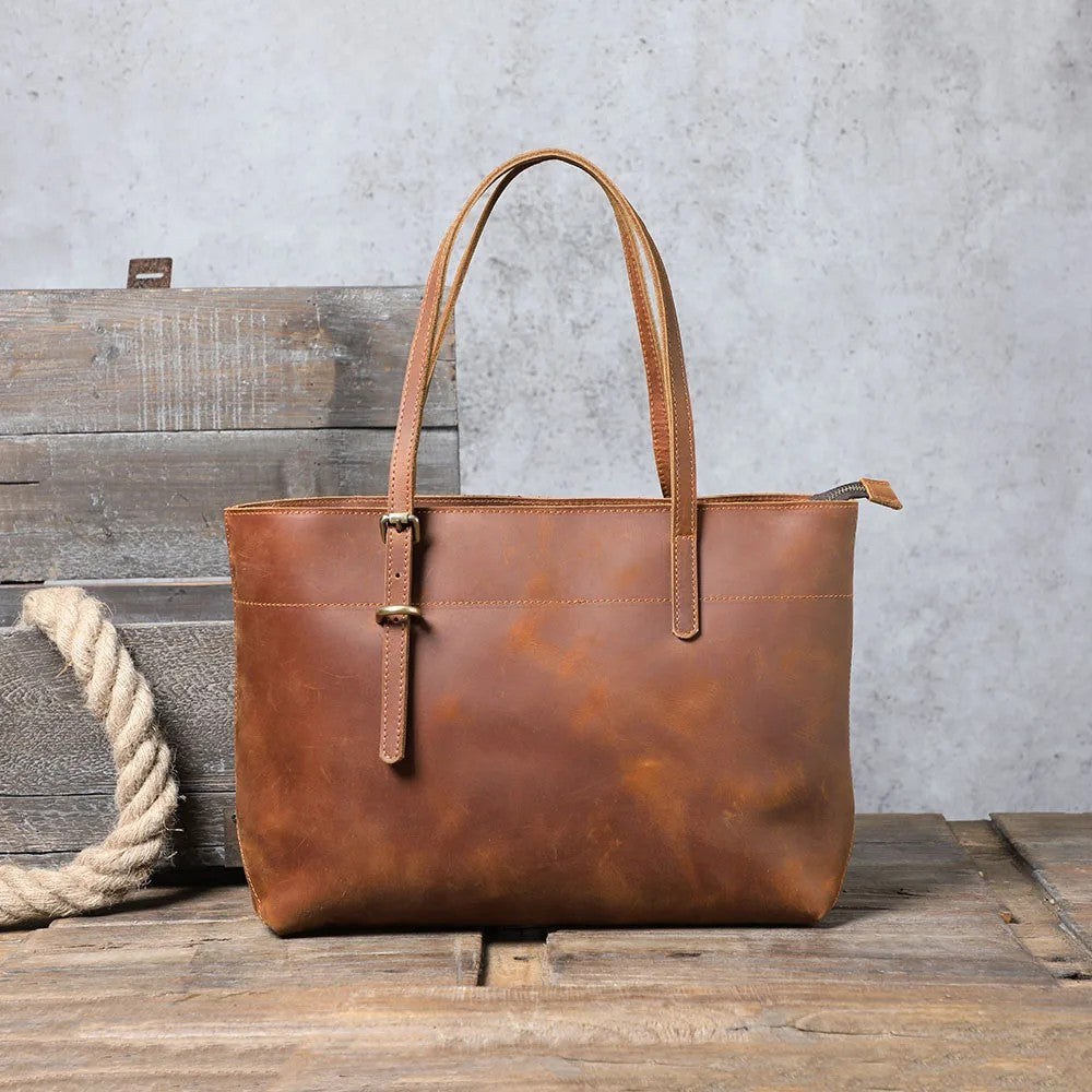 Leder-Aktentasche Herren Vintage – Lapto – Braun