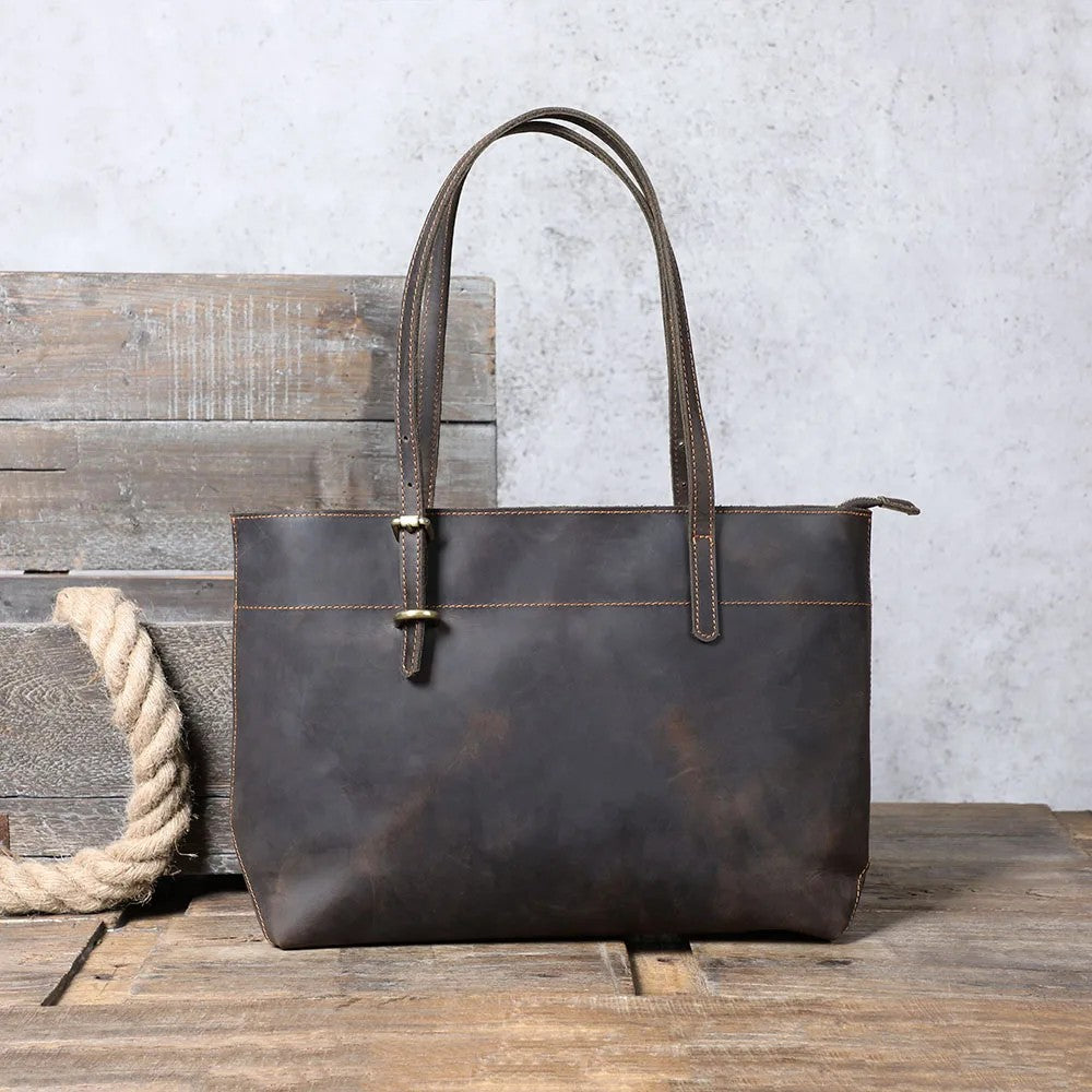 Leder-Aktentasche Herren Vintage – Lapto – Dunkelbraun