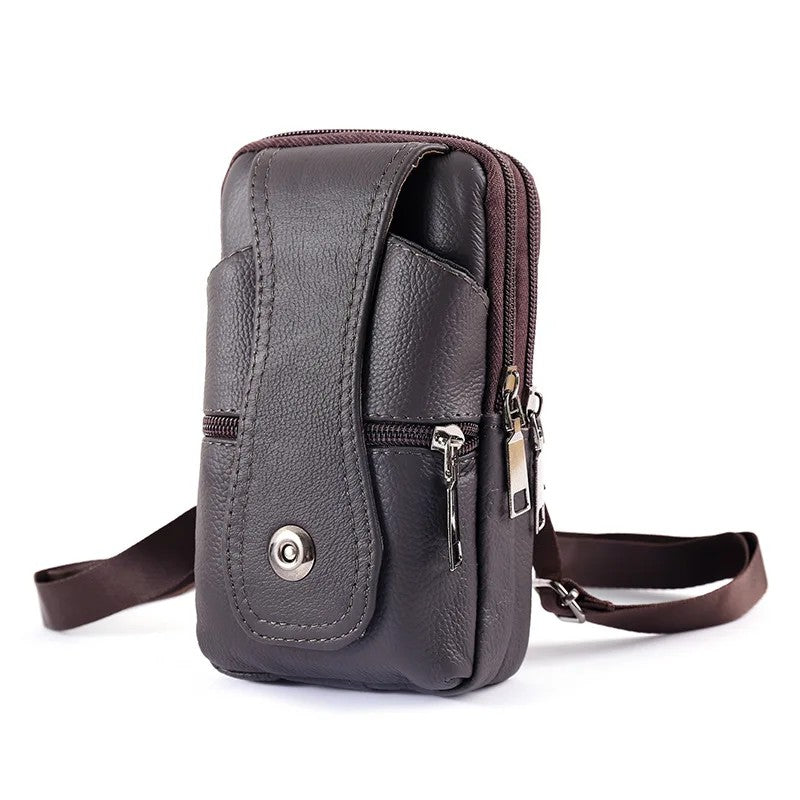 Leder-Gürteltasche Herren – Multifunktio – Schwarz