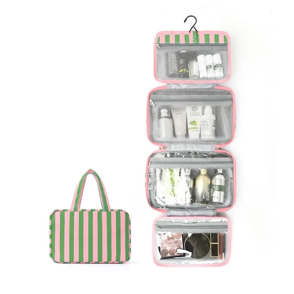 Kulturtasche zum Aufhängen – 4 Fächer mi – Rosa