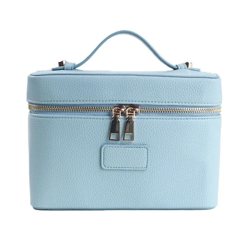 Kulturtasche zum Aufhängen – Krokodilprä – Hellblau