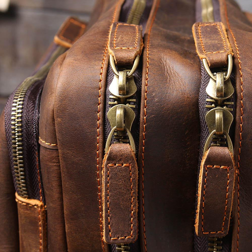 Brown Leather Rucksack BJORVIK 18L – Vintage Lederrucksack Unisex