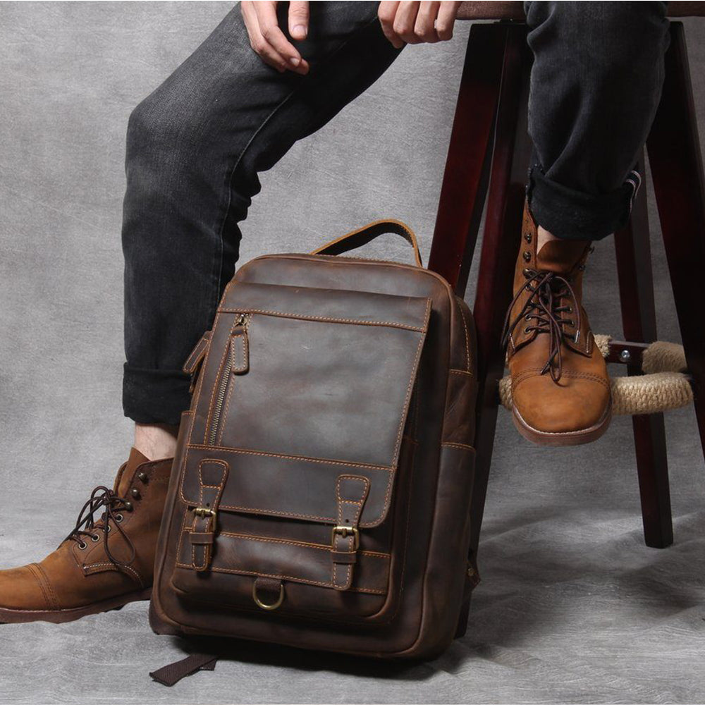 Leder Herren-Rucksack Moritz – Vintage-Rucksack in Hellbraun