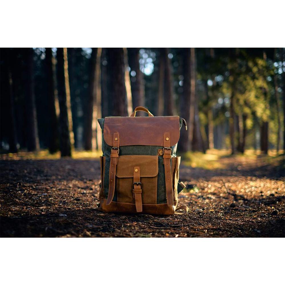 Retro Rucksack Schweden – Vintage Canvas Rucksack mit Laptopfach 18L