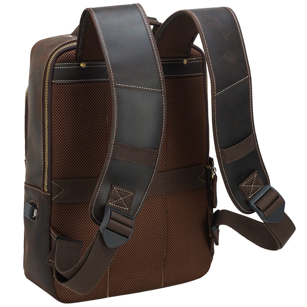 Crazy Horse Leder Rucksack 17L Montaro – Vintage Backpack aus Echtleder