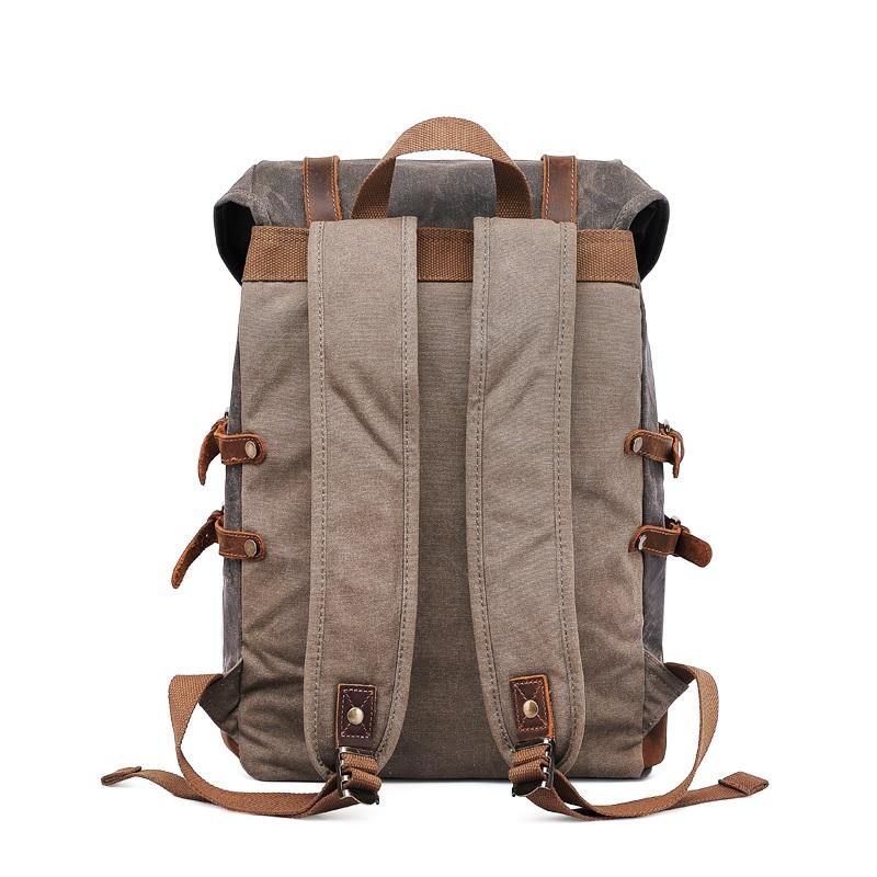 Vintage Style Backpack HAVIK 22L – Canvas Rucksack mit Leder