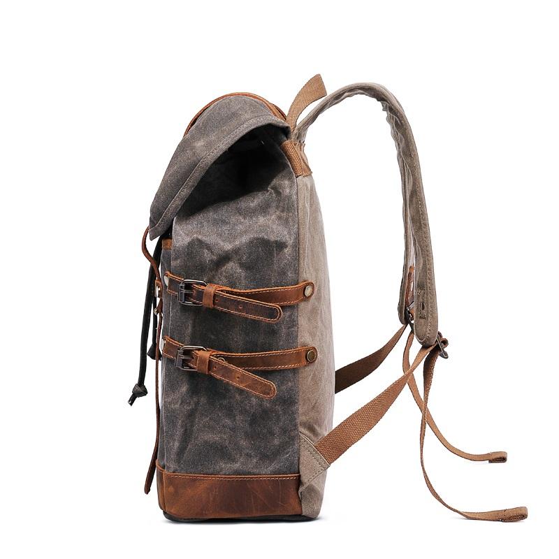 Vintage Style Backpack HAVIK 22L – Canvas Rucksack mit Leder