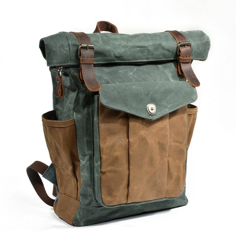 Waxed Canvas Rolltop Rucksack 20–30L aus Leder & Canvas – Natur Rucksack SKAGEN