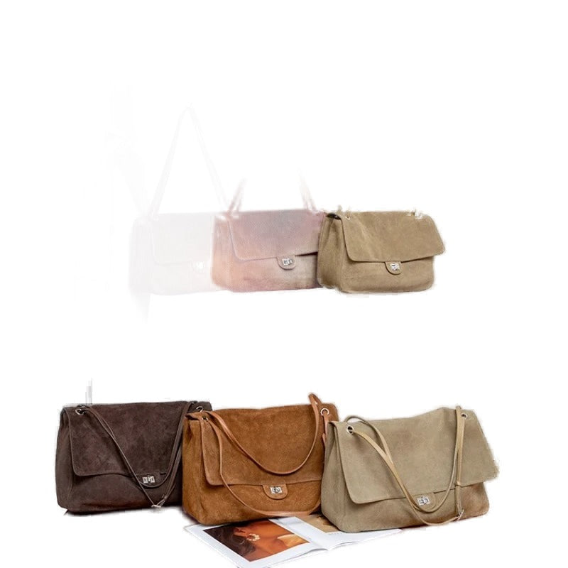 Ledertasche Damen Vintage – Rindsleder matt & Wildleder