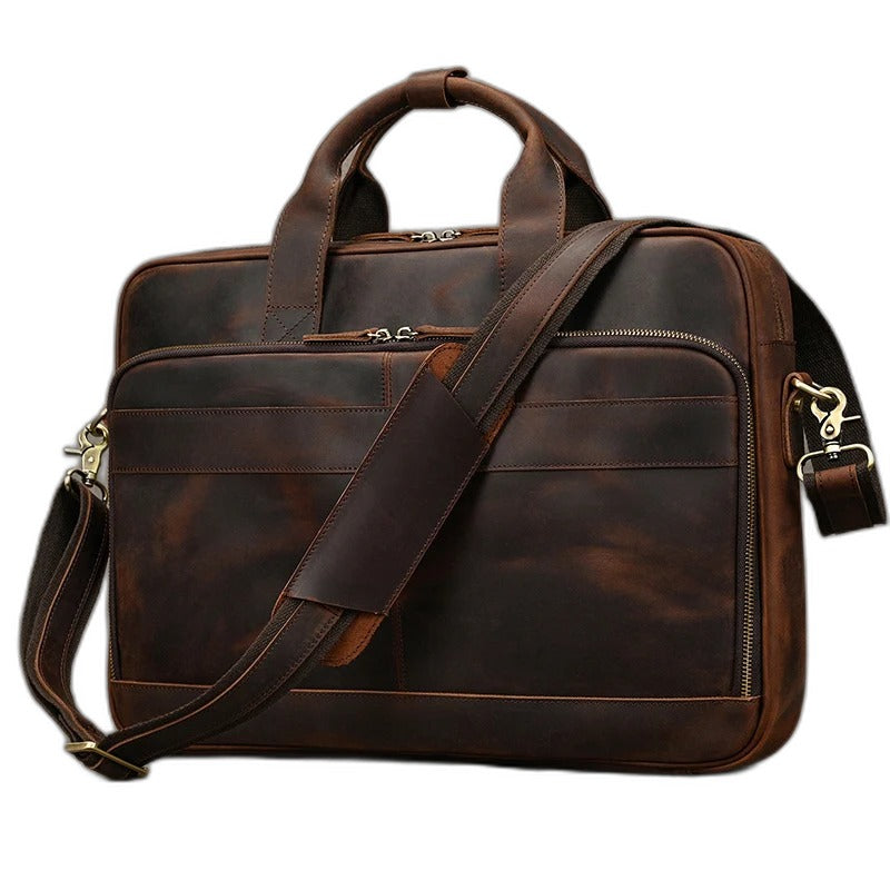 Aktentasche Leder Herren mit Laptopfach 15,6 Zoll 