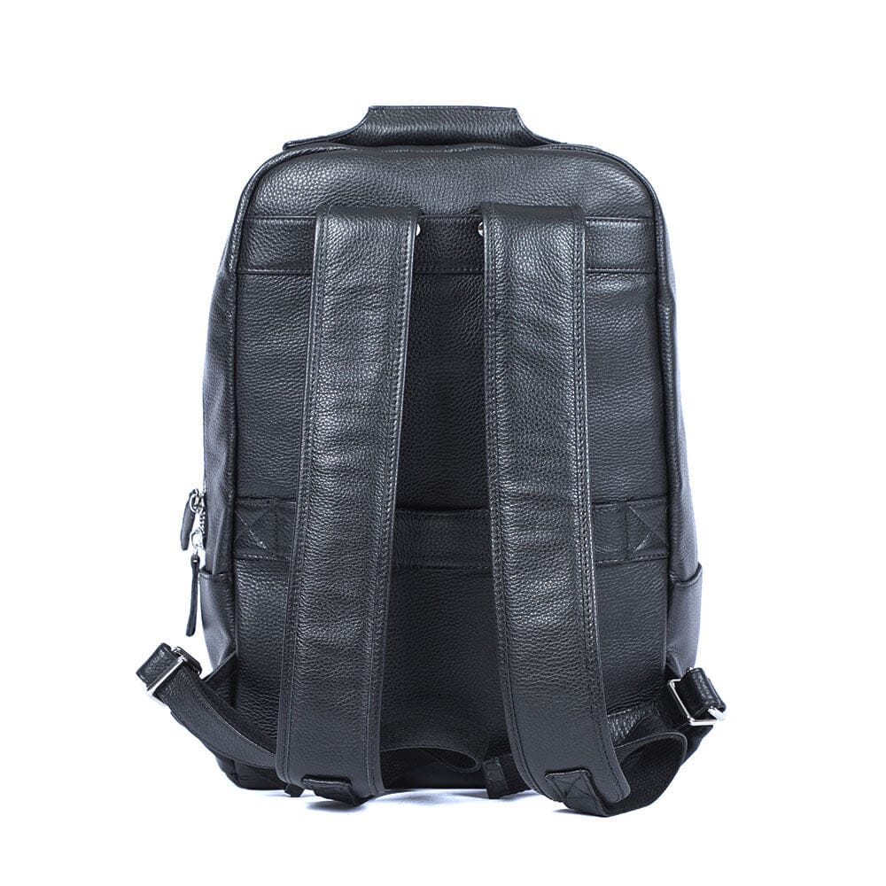 Schwarzer Leder Rucksack 16L Nocteris – Urban Backpack aus Echtleder