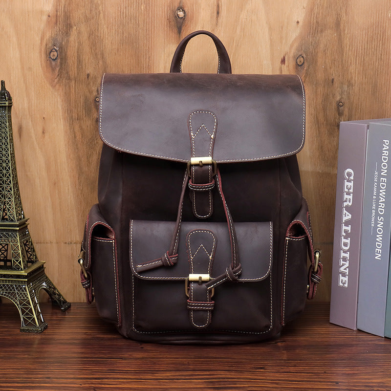 Damen Leder Rucksack 18L Elowen – Vintage Echtleder Backpack