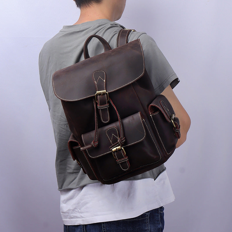 Damen Leder Rucksack 18L Elowen – Vintage Echtleder Backpack