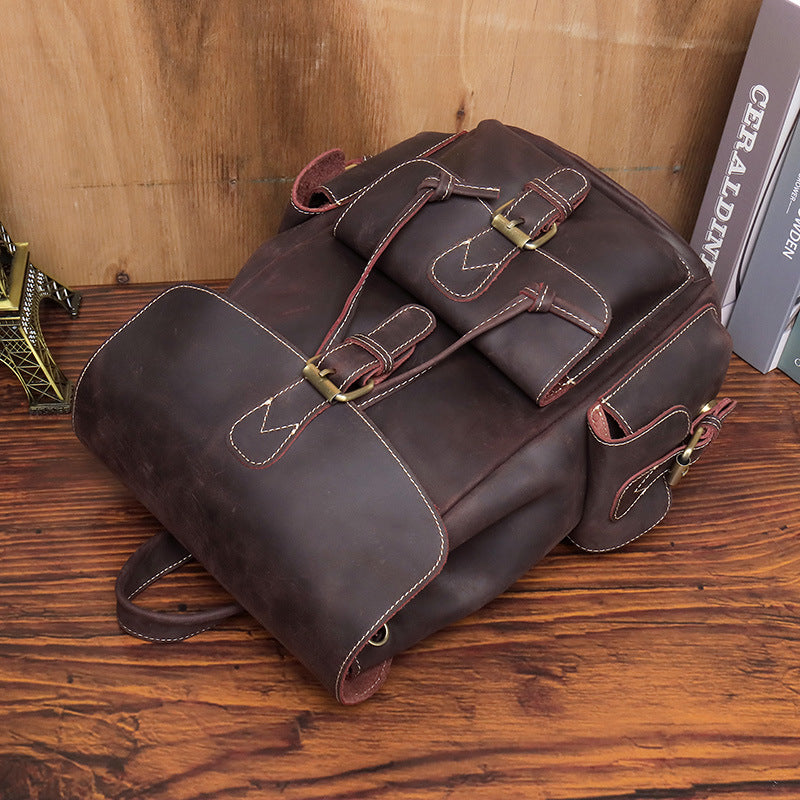 Damen Leder Rucksack 18L Elowen – Vintage Echtleder Backpack