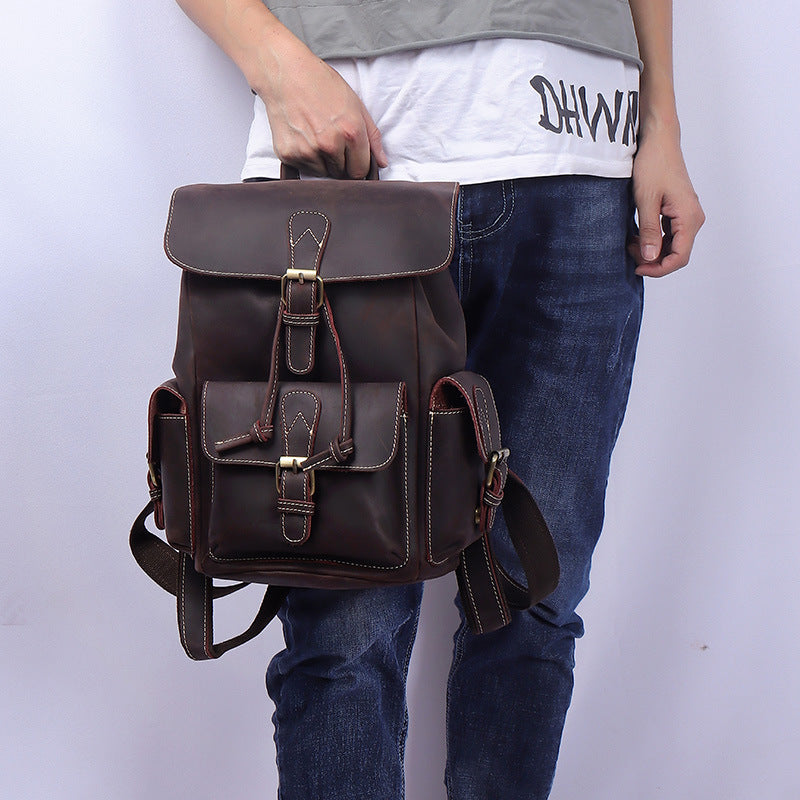 Damen Leder Rucksack 18L Elowen – Vintage Echtleder Backpack