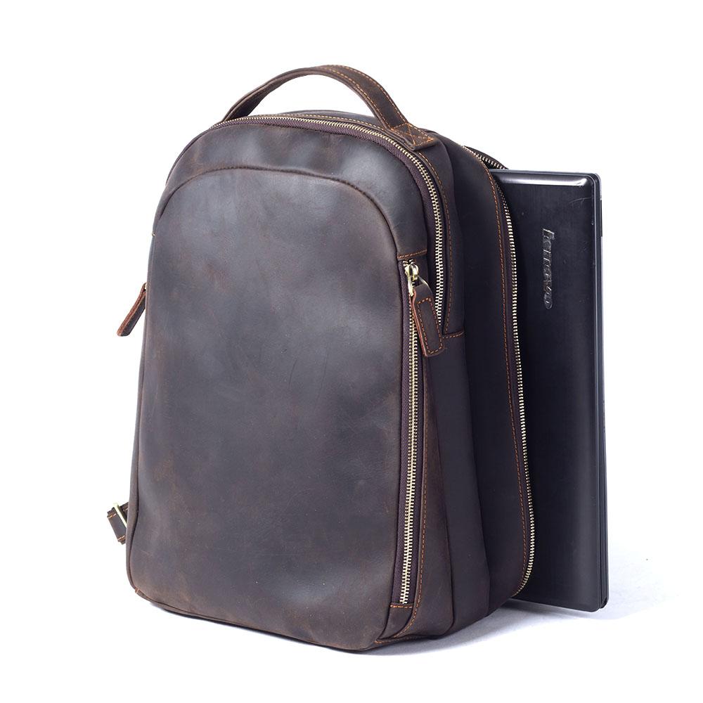 Leder Rucksack Braun 22L Cordavo – Minimalistischer Vintage Rucksack