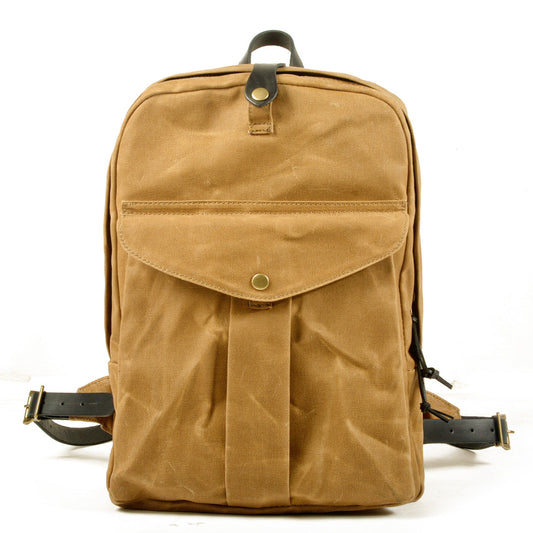 Premium Canvas Rucksack 14L aus gewachstem Canvas & Leder – Vintage Alltagsrucksack SKAGEN