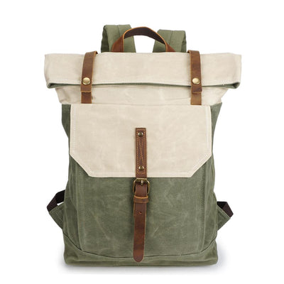 Vintage Rucksack 16L aus Canvas & Leder – Abenteuer Rucksack KLUANE